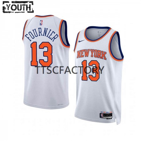 Kinder NBA New York Knicks Trikot Evan Fournier 13 Nike 2022-23 Association Edition Weiß Swingman